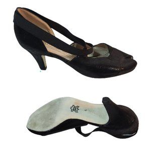 Werner Kern Kelly Dance Shoes     Black Cross Strap Peep Toe Heels     UK 4 US 6